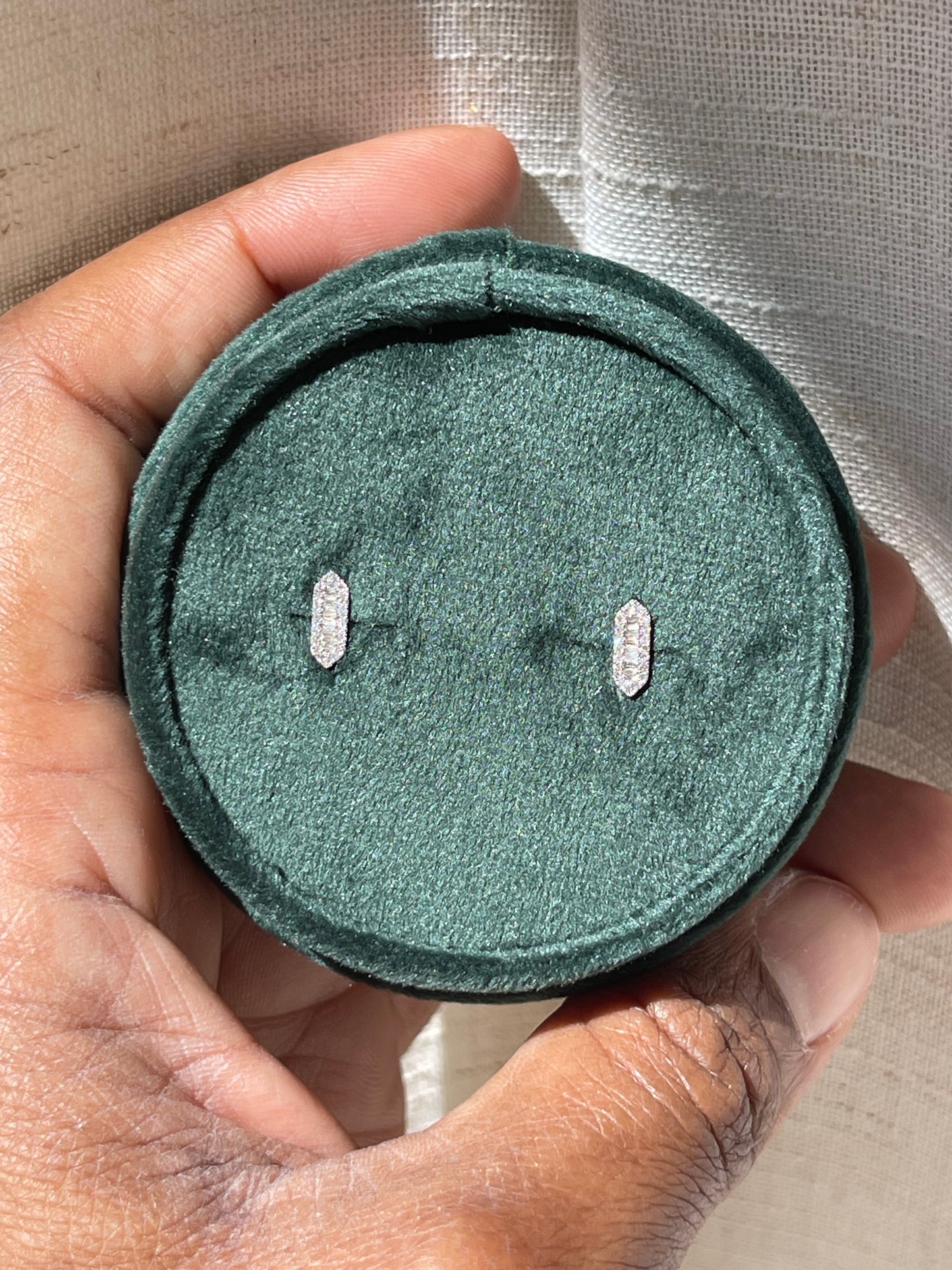 Natural Diamond Baguettes and Brilliant Stud Earrings