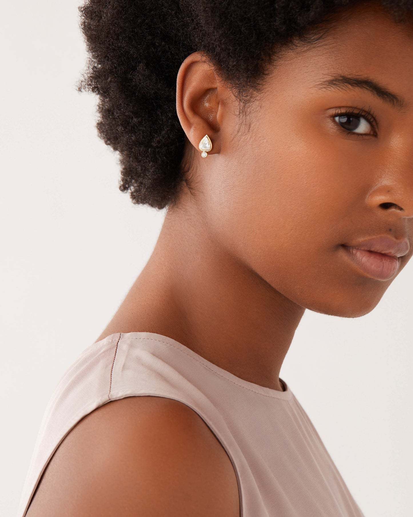 Tears of Joy Diamond and 18K Gold Stud Earrings