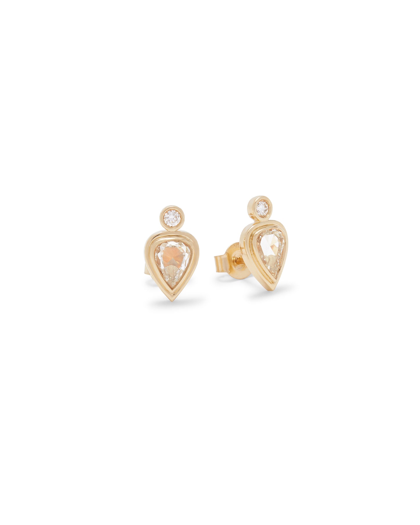 Tears of Joy Diamond and 18K Gold Stud Earrings