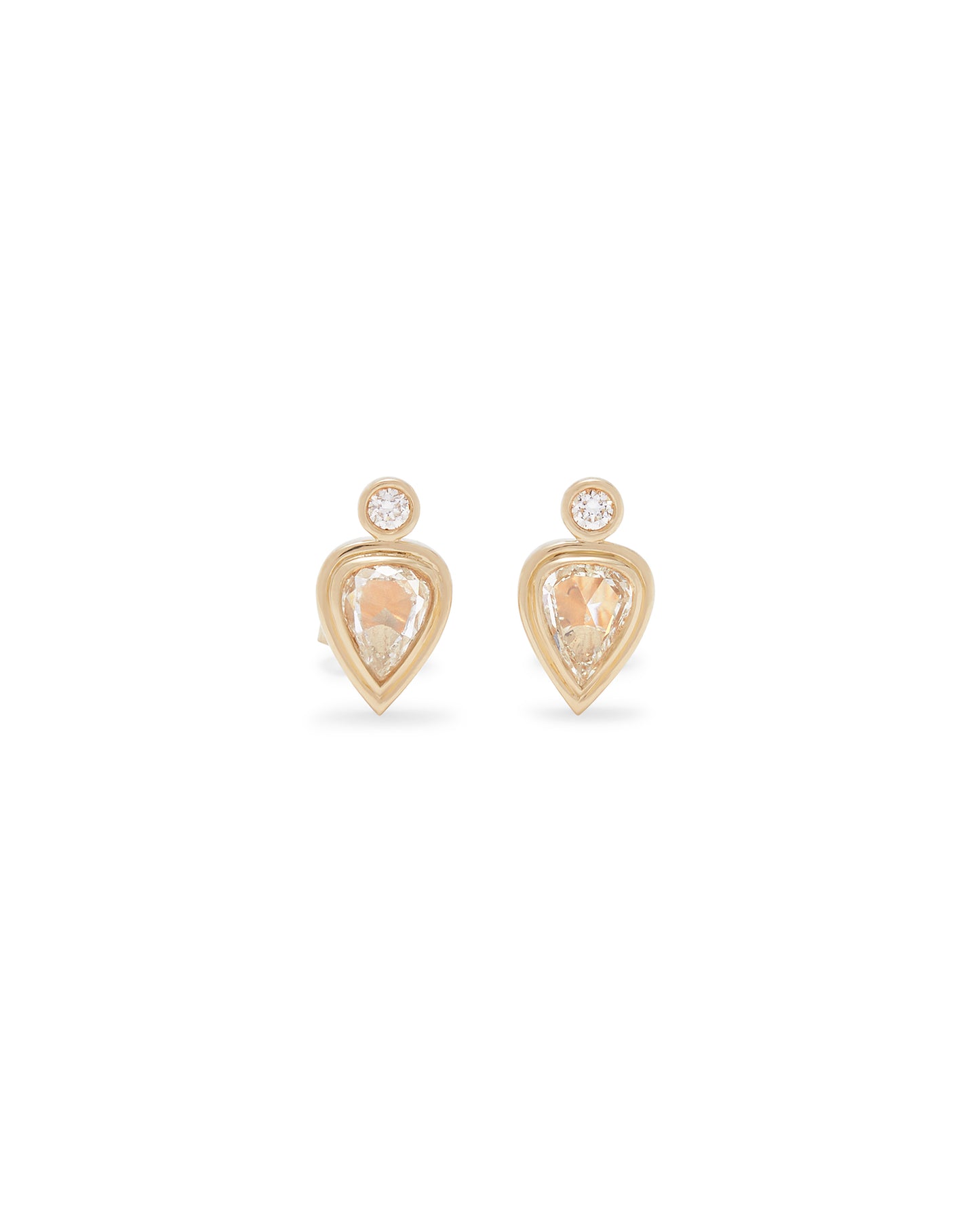 Tears of Joy Diamond and 18K Gold Stud Earrings