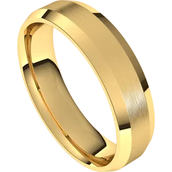 14K Yellow Gold Beveled Wedding Band