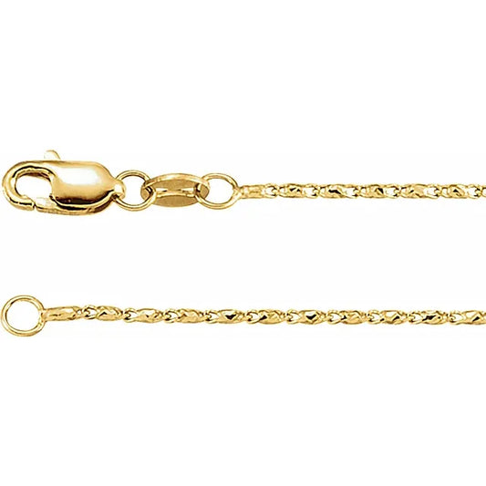 14K Gold 1 mm Raso 16" Chain