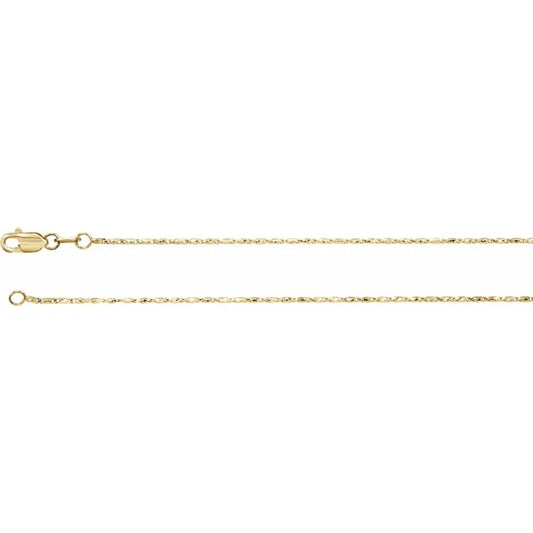 14K Gold 1 mm Raso 16" Chain