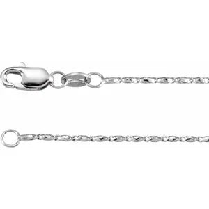 14K Gold 1 mm Raso 16" Chain