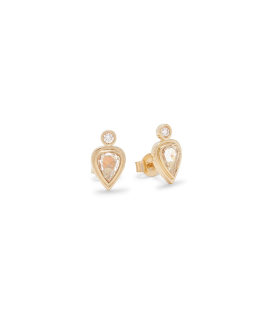 Tears of Joy Diamond and 18K Gold Stud Earrings
