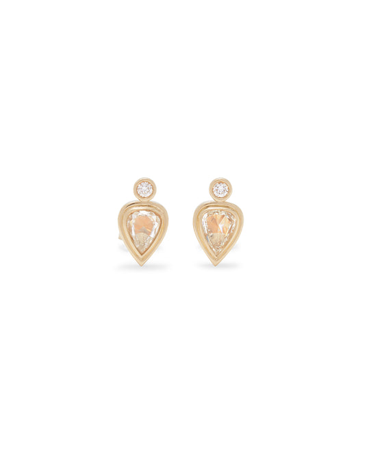 Tears of Joy Diamond and 18K Gold Stud Earrings