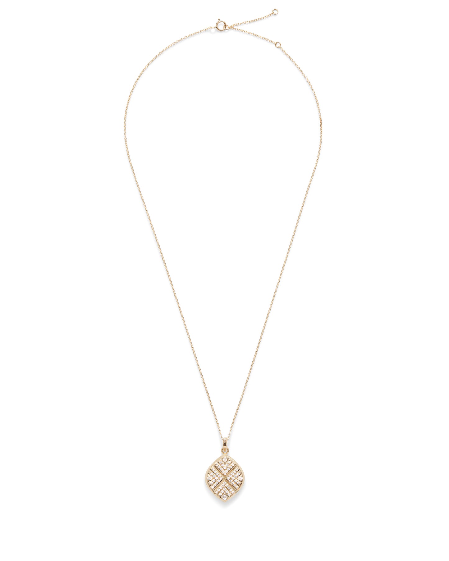 18K Gold and Natural Diamond Spindle Pendant